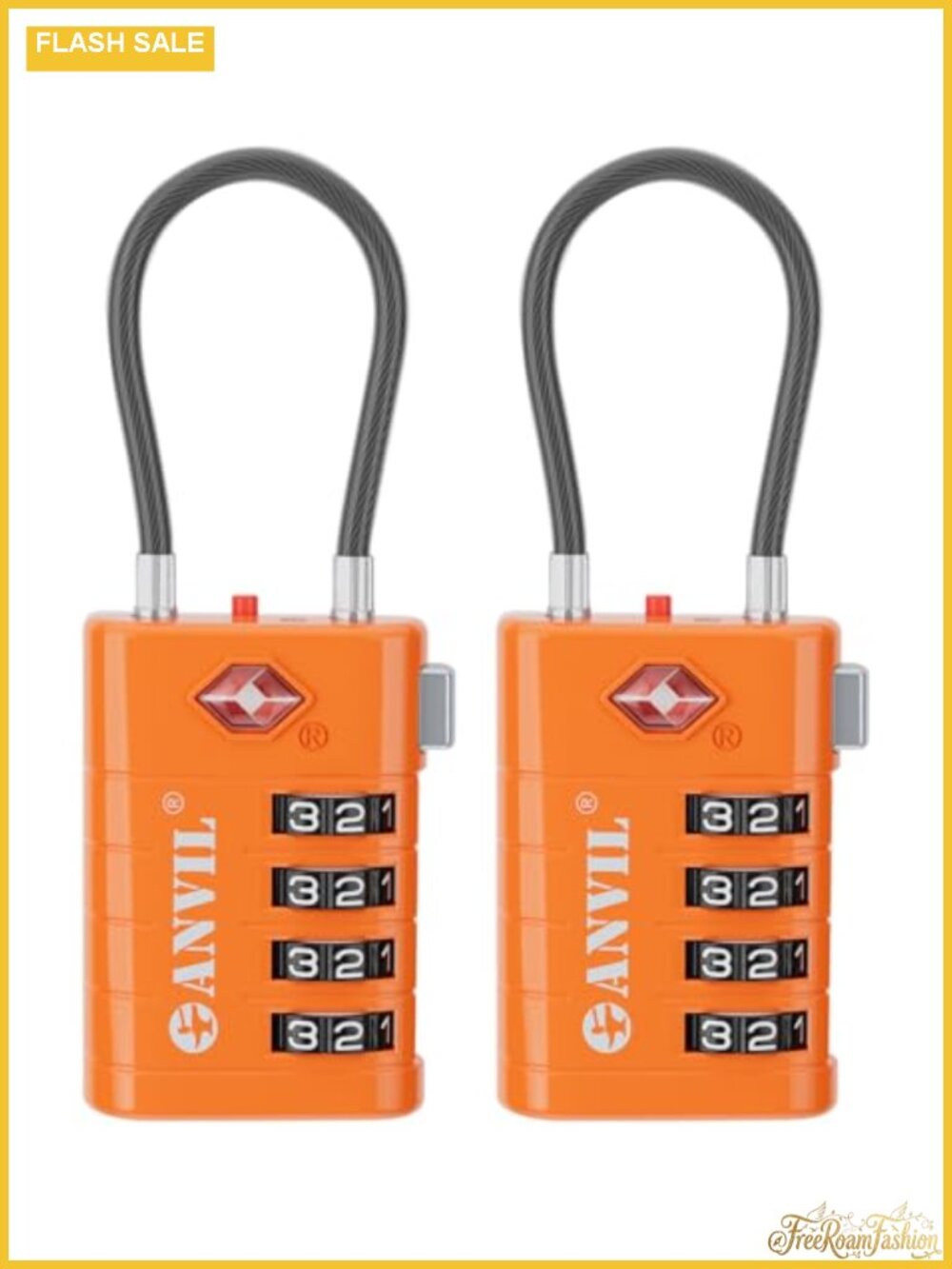 TSA Approved Luggage Locks with Search Alert 4-Digit Combination Heavy Duty